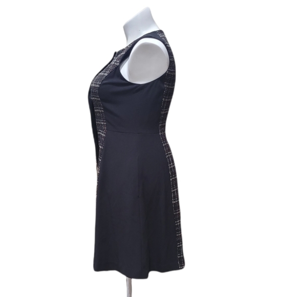 Vince Camuto Sleeveless A-line Dress Black Tweed Detail Women Sz M with Pockets - Picture 4 of 13